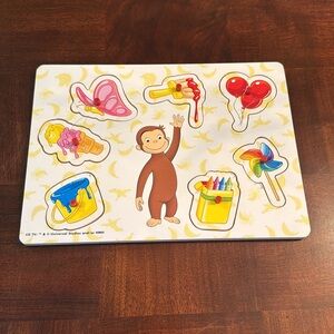 Curious George Wooden Peg Puzzle 8 pieces